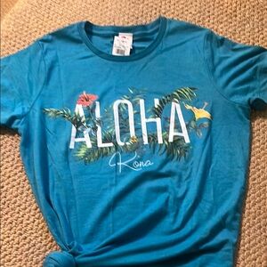Blue Aloha Graphic Tee